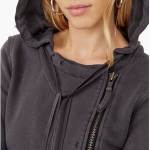 Free People You Asked For It Moto Hooded Jacket - size M